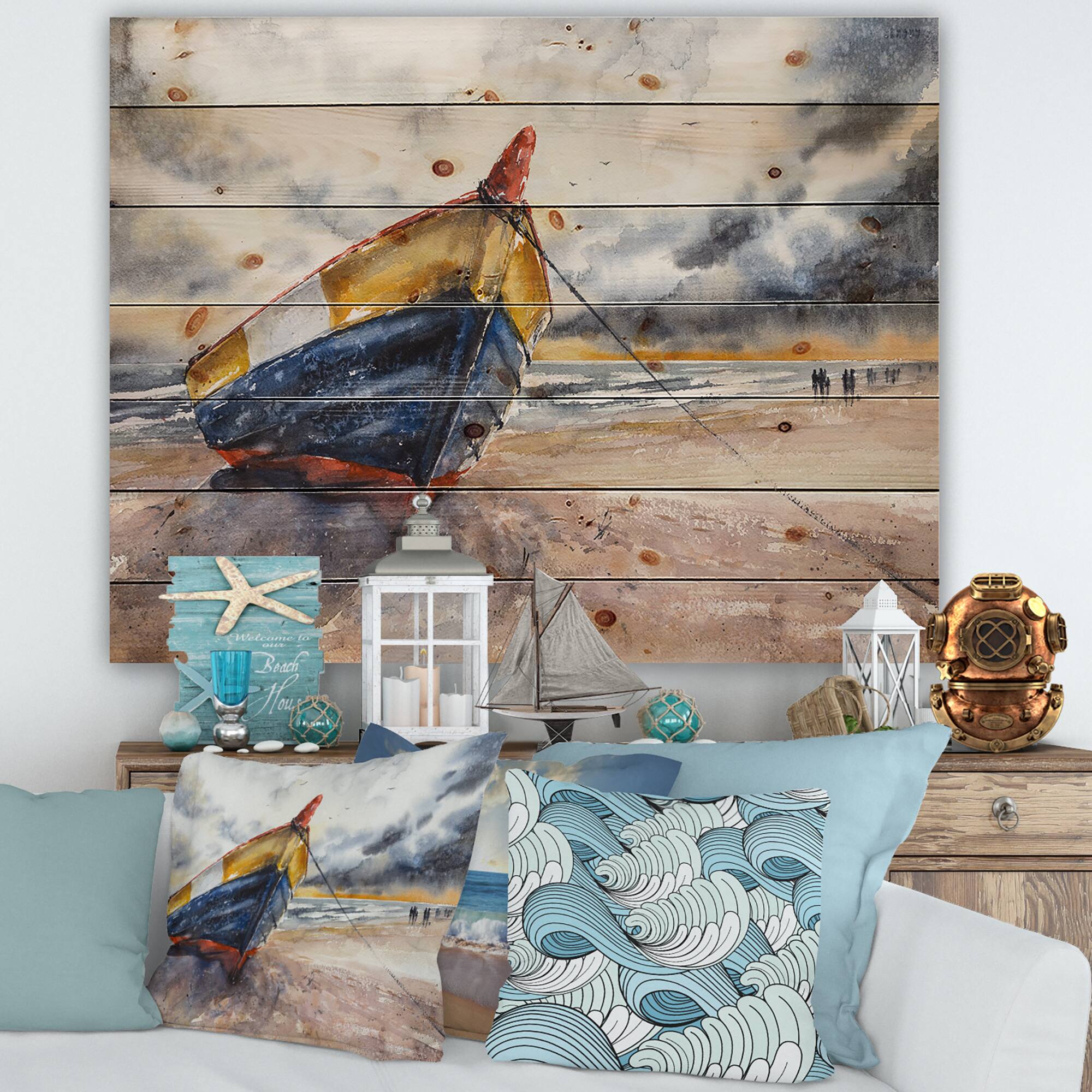 Designart - Wooden Boat On The Baltic Shores